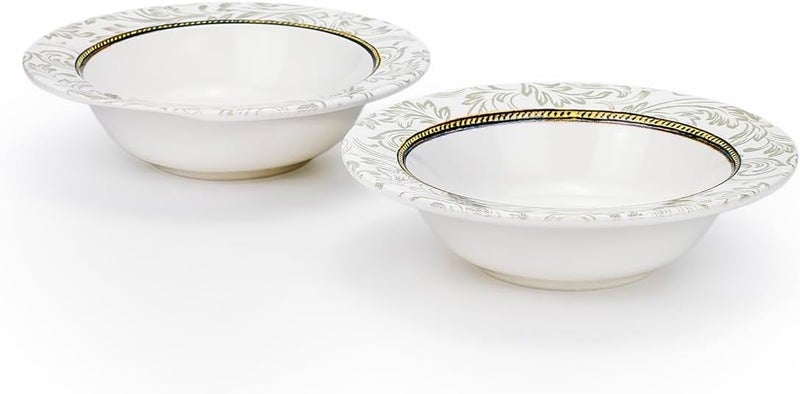 Edessa Ceramic Elana 17Cm Round Serving Bowl, White - Versatile Medium-Size Ceramic Bowl for Serving Salads, Curries, Snacks & Side Dishes - Microwave & Dishwasher Safe (Set of 6) - Image 4